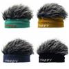 Hip Hop Fun Short Hair Caps Sports Brimless Beanie Wig Hat Rock Fake Hair Skullcap  Women