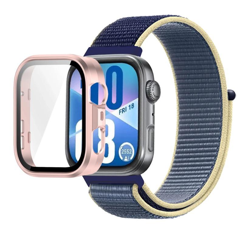 Нейлоновый ремешок + ПК-корпус для Huawei Watch Fit 3/4/4 Pro Защитный чехол от падения + Удобный дышащий браслет Ремешок Correa