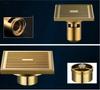 10*10cm Golden Floor Drain  Brass Prevention Odor Thickening Drain Shower Bathroom Drainage Balcony Washing Machine Floor Drain