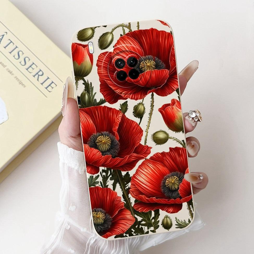Для Huawei Y9A Чехол-крышка Роскошные Модные Цветы Кавайный Милый Кот Ударопрочный Чехол для Телефона Для Huawei FRL-22 FRL-23 FRL-L22 FRL-L23