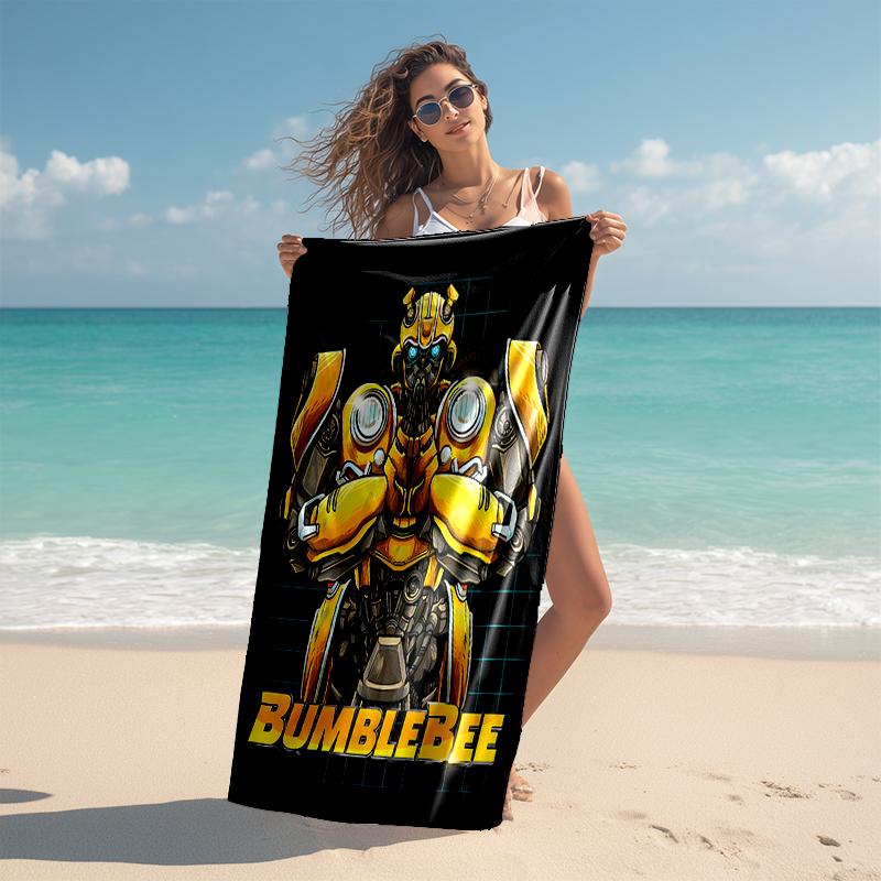 Beach Towel with Bumblebee and Optimus Prime3 Pattern - soft,absorbent,machine washable Lightweight&Modern,swimming,Travel Essentials