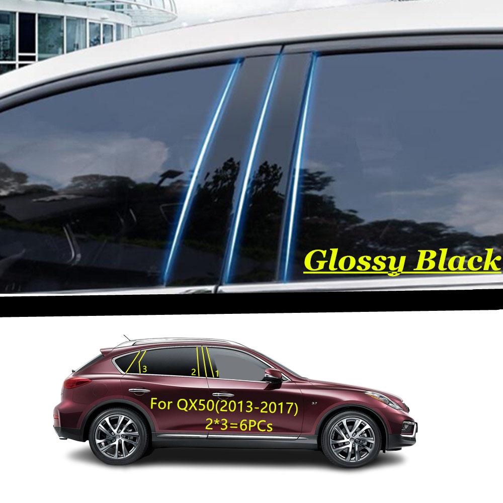 For Infiniti QX50 2013 2014 2015 2016-2024 Accessories Car PC Material Pillar Post Cover Door Trim Window Molding Sticker Plate
