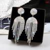 S925 Silver Needle Classic Shiny  Earrings Ladies Exaggerated Long