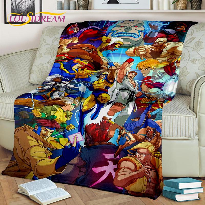 SF Retro Game Street Fighter Gamer Blanket,Soft Throw Blanket for Home Bedroom Bed Sofa Picnic Travel Office Cover Blanket Kids