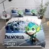 Новый игровой набор постельного белья Palworld Набор постельного белья с принтом Пододеяльник Простыня Наволочка Постель Мягкое Покрытие для одеяла Размер Full Queen King