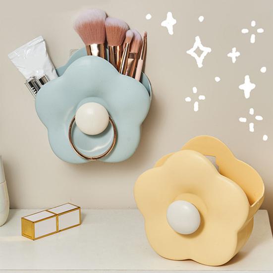 Держатель для ручки Контейнер для кистей для макияжа Гладкий край Яркий цвет Большая емкость Канцелярские принадлежности в форме цветка Коробка для кистей для макияжа