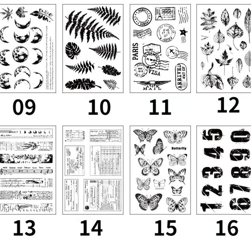 Винтажные 16 стильных прозрачных марок, печать для скрапбукинга/резиновый штамп, журнал, фотоальбом, изготовление карточек