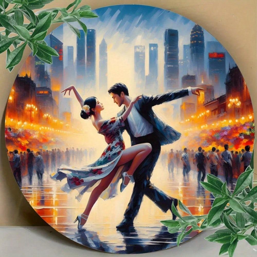 Металлическая табличка Tango Metal Art, винтажный настенный декор, 7,8 дюйма, круглая, 2D, высококачественная живопись для дома, бара, кафе, магазина, общежития