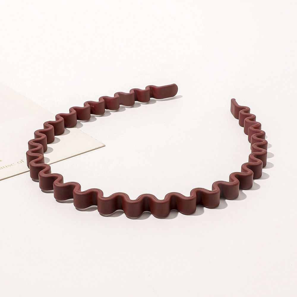 Solid Color Teeth Wave Hair Hoop Headdress Non-slip Hairband Teeth Matte Hair Hoop Outdoor
