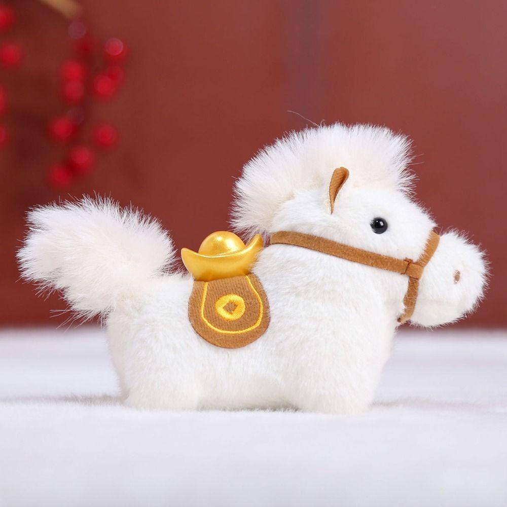 Yuanbao Pony Pendant Mascot Dolls Stuffed Animal Keyring Funny Cartoon Steed Doll Home Decoration