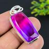 Natural Bi-Color Tourmaline Gemstone 925 Sterling Silver Pendant 1.85" D2M44