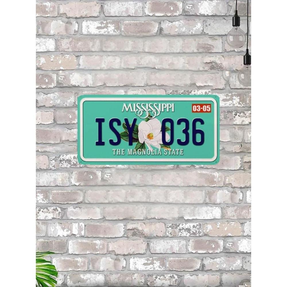 U.S. License Plate, U.S. Car License Plate, Metal, 15x30 Cm.