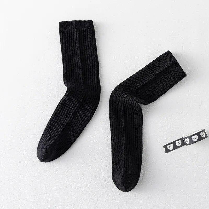 Однотонные яркие осенне-зимние высокоэластичные гольфы для девочек, чулки в рубчик и полоску выше икры