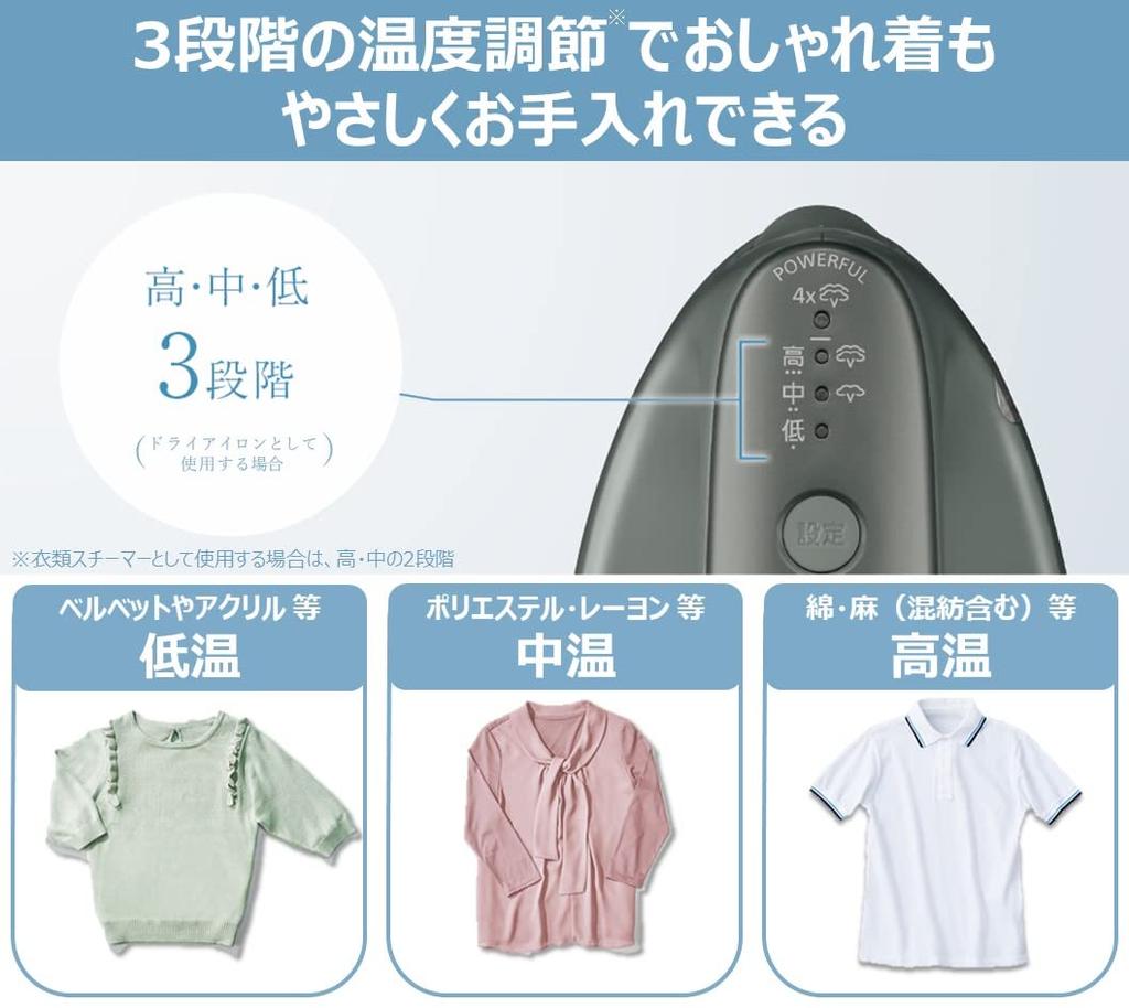 Panasonic Отпариватель для одежды Мощный паровой аппарат Большой емкости Тип Calm Gray 360° NI-FS780-H