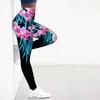 Женские розовые и великолепные цветочные принты, эластичные леггинсы для йоги, фитнес-бег, тренажерный зал, спортивные активные брюки