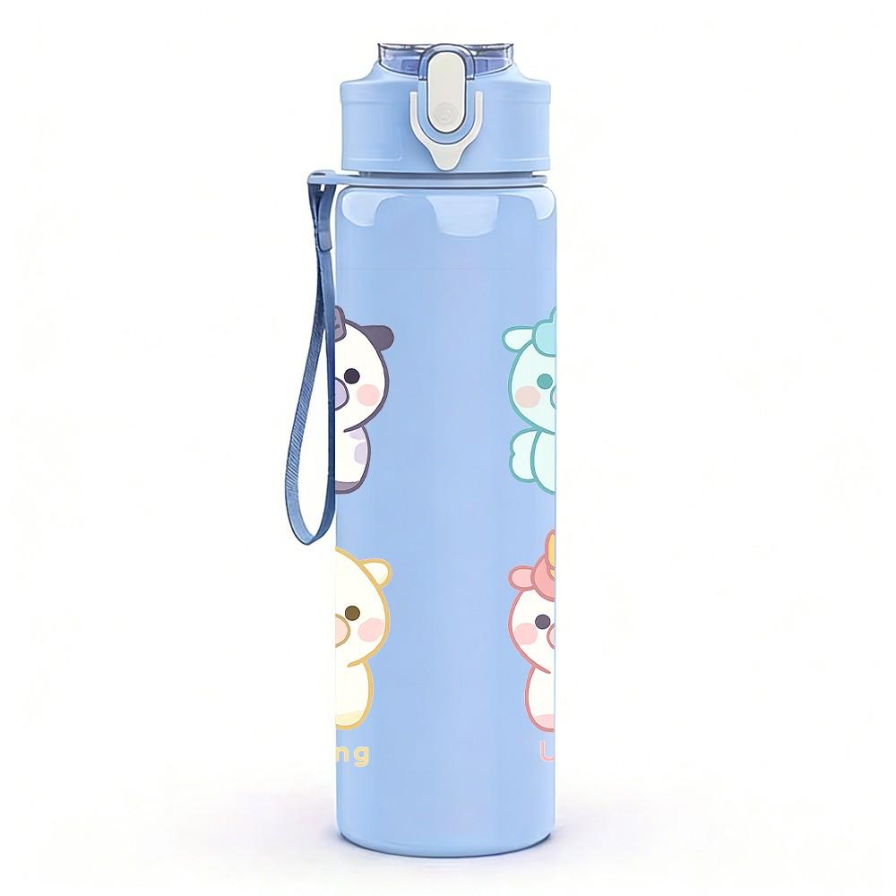 1PC Sheep Unicorn Seamless Pattern 750ml Color Plastic Sports Water Bottle Leakproof Flip Straw Lid Suitable for Sports Office Home Use