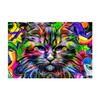 Абстрактные психоделические кошки, холст, живопись, постеры и принты, красочные настенные рисунки с животными