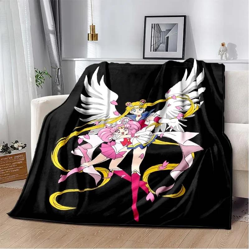 Милое одеяло с принтом в виде 3D-мультяшного персонажа S-Sailor-Moon, модное, мягкое, уютное, для гостиной, спальни, дивана-кровати, дорожное одеяло, подарок на день рождения для ребенка