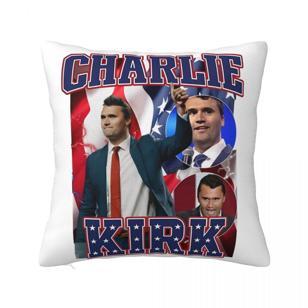 Charlie Kirk A True Patriot Pillowcase Printed Fabric Cushion Cover Decorative Pillow Case Cover Home Zipper 45X45cm