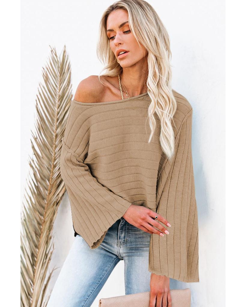 Azura Exchange Топ «летучая мышь» с открытым швом из рубчатой вязки