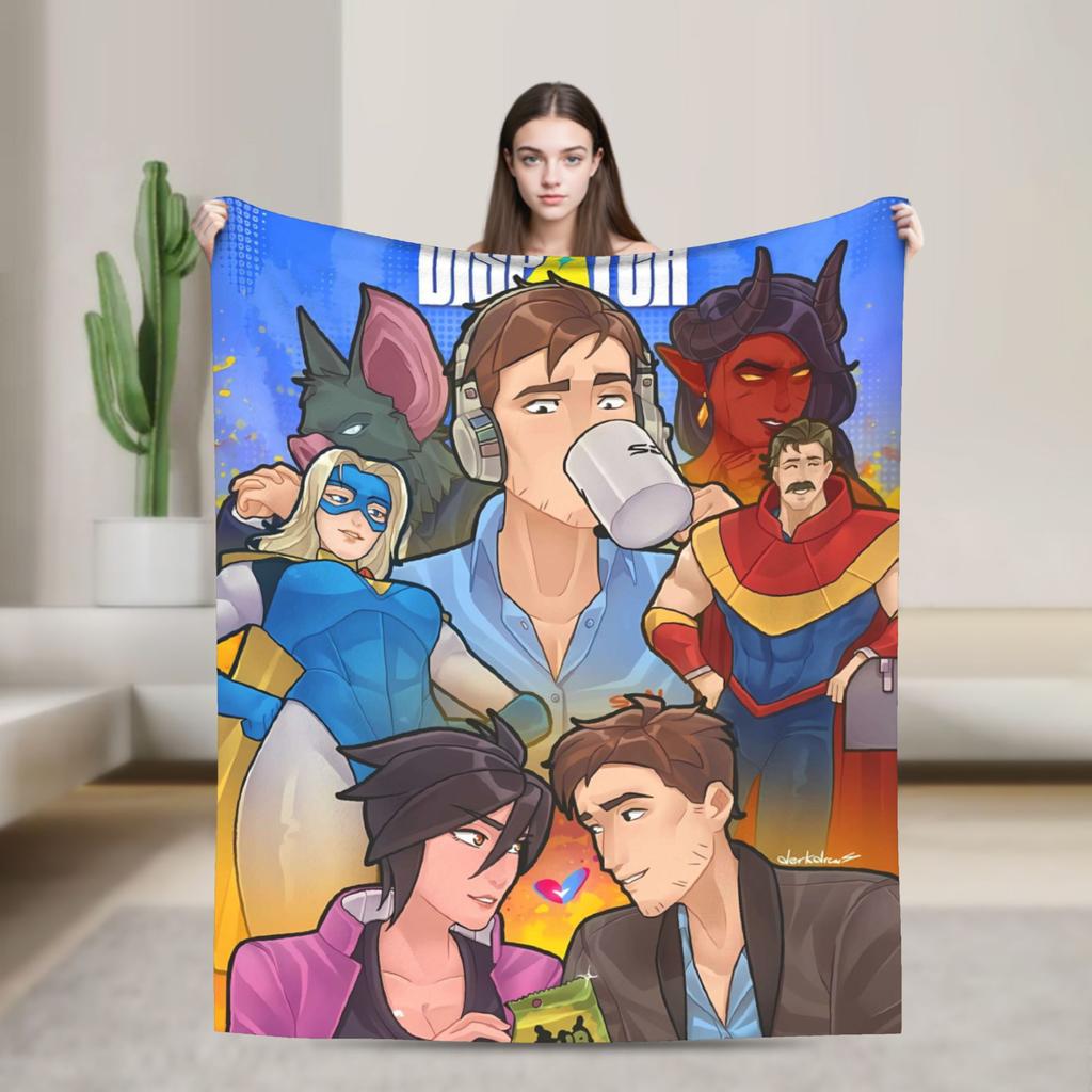 Dispatch Game Characters Flannel Blanket Winter Soft Durable Throw Blanket for Couch Chair Novelty Bedspread Sofa Bed CoverKids