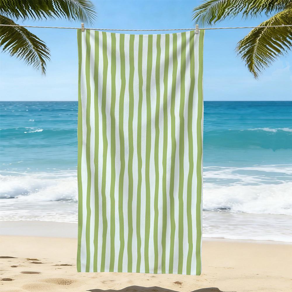 Classic Red White Thin Vertical Stripe Beach Towel Multiple Sizes For Retro Summer Seaside Sunbathing Portable Towel