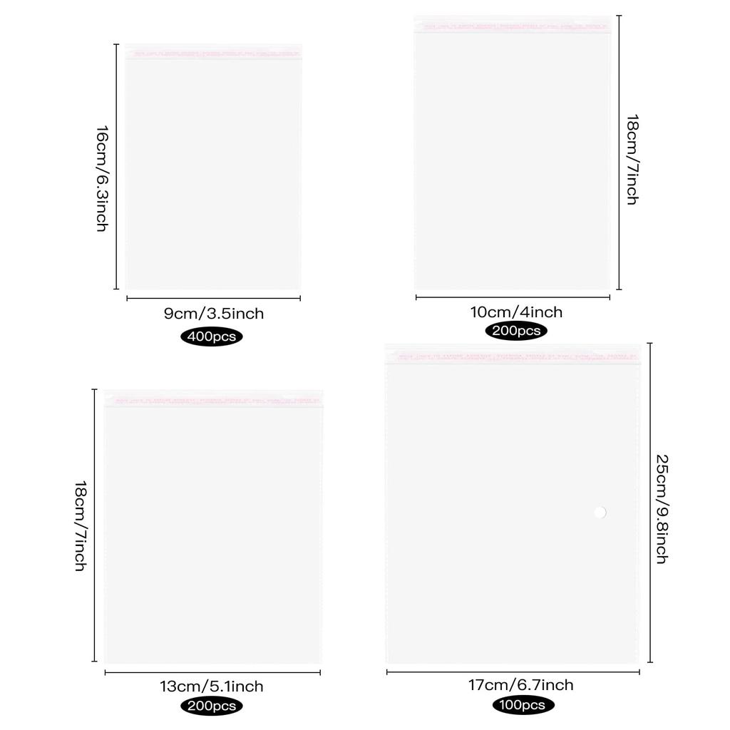 50/100pcs Clear Sealed Pouch OPP Plastic Pouch Jewelry Gift Wrap Self Adhesive Biscuit Candy Packaging Cellophane Pouch