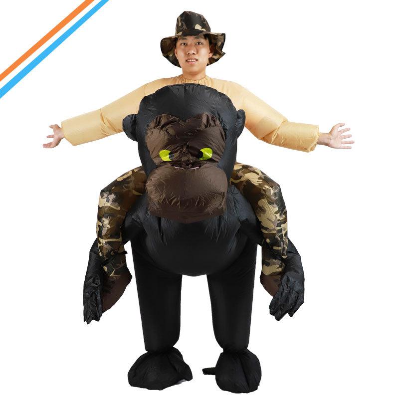 Halloween King Kong Doll Costume Stage Performance Funny Big Chimpanzee Carrying Man Inflatable Suit