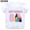 Cute Barbapapa Print Cartoon Girls Clothes 1 2 3 4 5 6 7 8 9 Years Happy Birthday Kids Short Sleeve T shirt Baby Boys TShirts