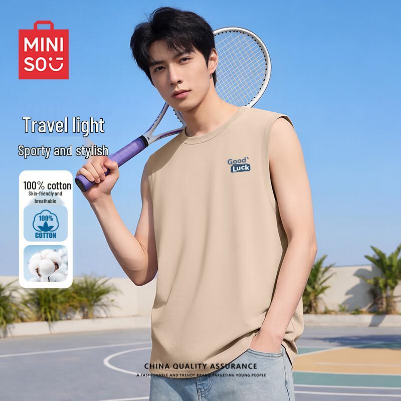 MINISO Мужская хлопковая спортивная майка без рукавов Z