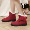 Распродажа модной женской обуви 2024 года, женские сапоги с рукавами, зимние, с круглым носком, плюшевые, флисовые, для тепла, однотонные, короткие, на низком каблуке, зимние сапоги
