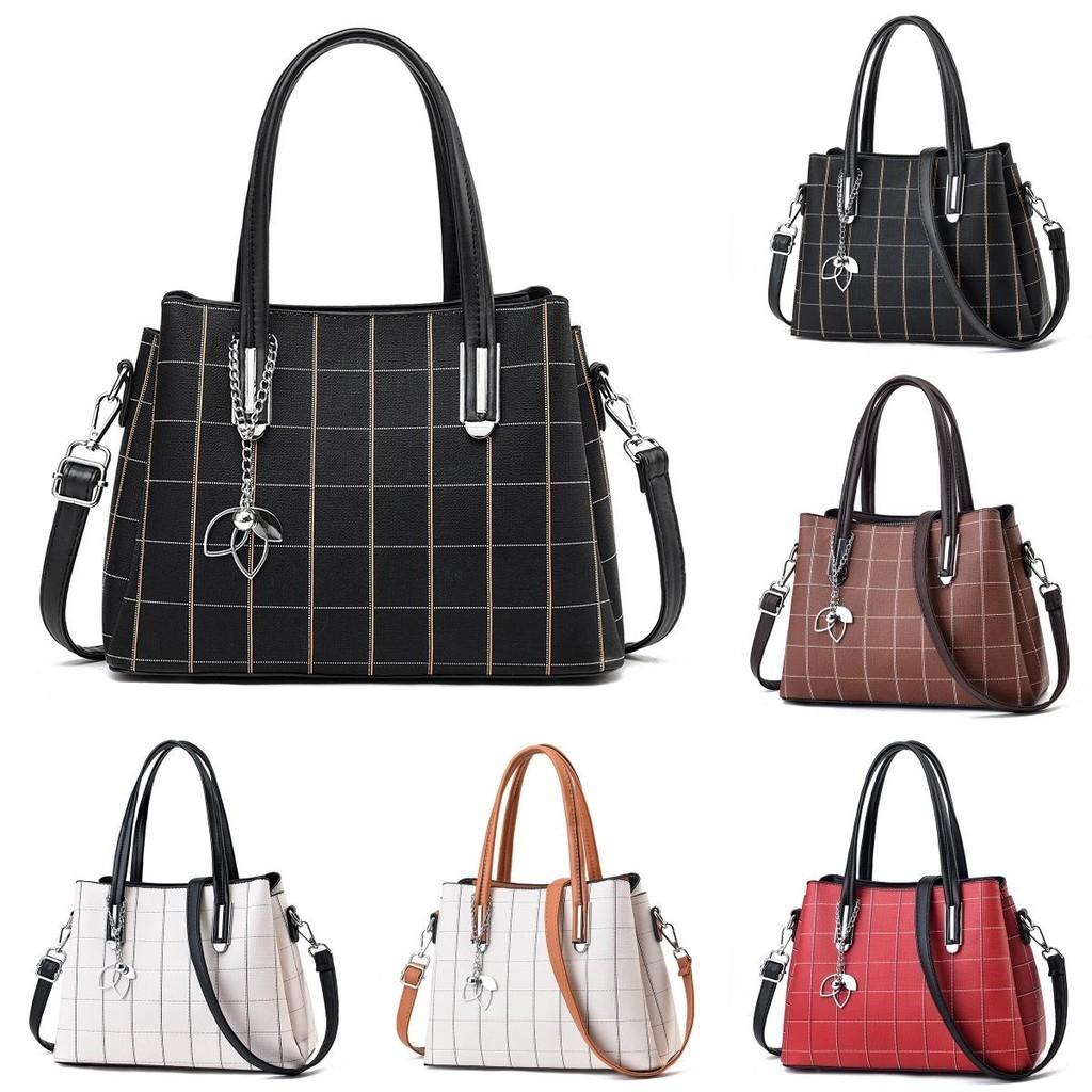 2023 New Fashion Plaid Tote Bag Large Capacity Women Casual Shoulder Crossbody Bag