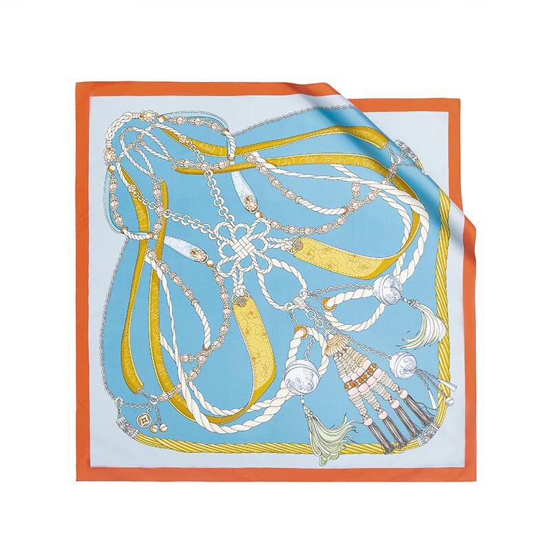 Wansli Auspicious Knot Double-Sided Square Scarf