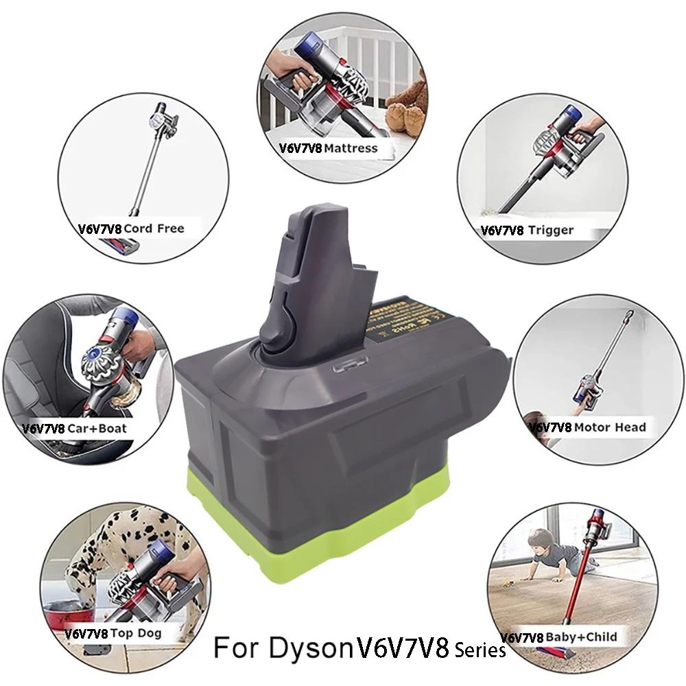 RYO18V6/V7/V8 Battery Adapter Converter for Ryobi 18V Li-ion Battery Converted To for Dyson V6 V7 V8 Series Vacuum Cleaners P108