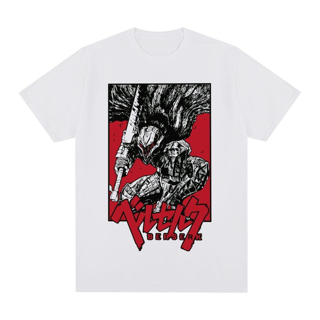 Guts Винтажная футболка Японский Манга Мечник Аниме Веселая Хлопковая Мужская Футболка Новая Футболка Футболка Женские Топы