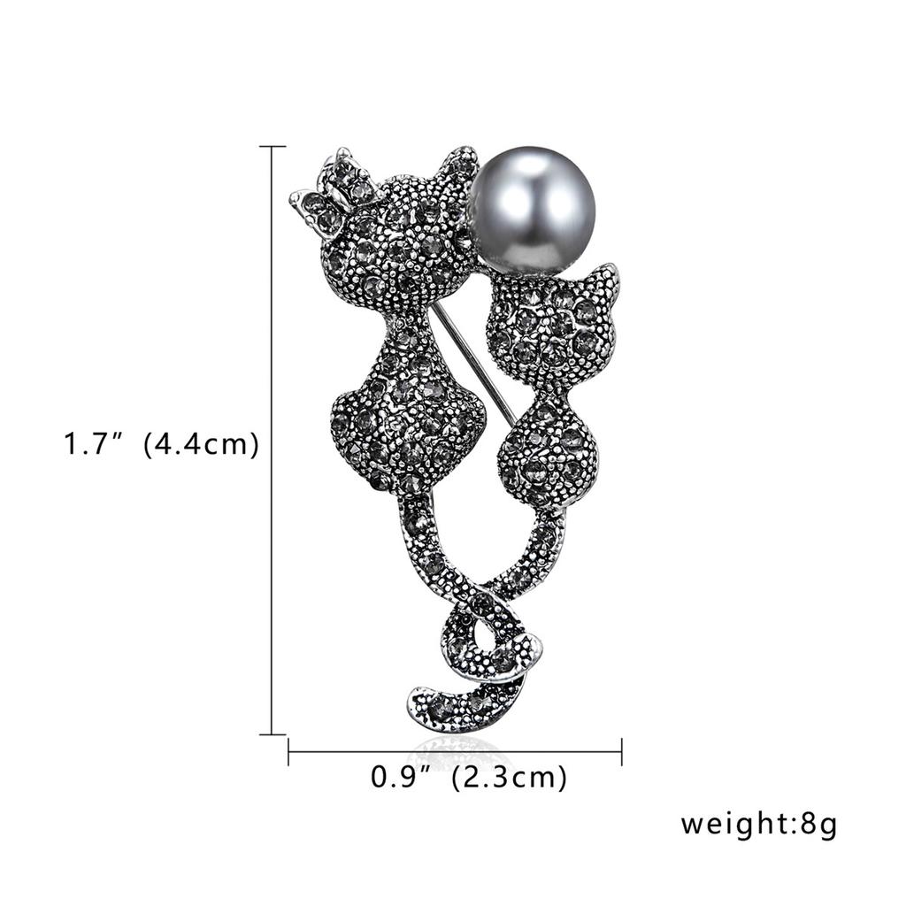 Rinhoo Riding Broom Flying Cat Brooch For Women Cartoon Cute Witch Kitten Collar Lapel Pins Funny Animal Backpack Badge Jewelry