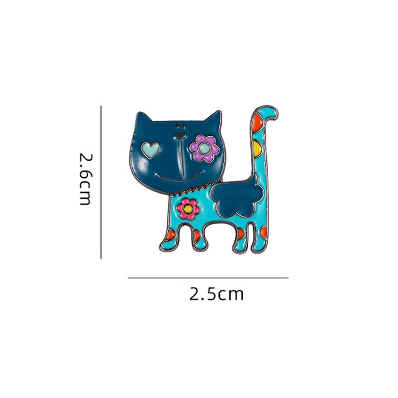 1 Pc Cute Oil Dripping Cat Brooch Cartoon Kitten Brooch Anti Walking Light Diamond Cat Brooch