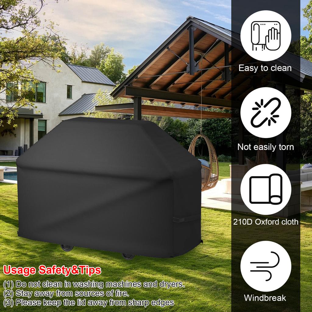 Тяжелая ткань Оксфорд, пыле- и водонепроницаемый чехол для уличного гриля с липучкой и регулируемым шнурком, ткань для чехла гриля