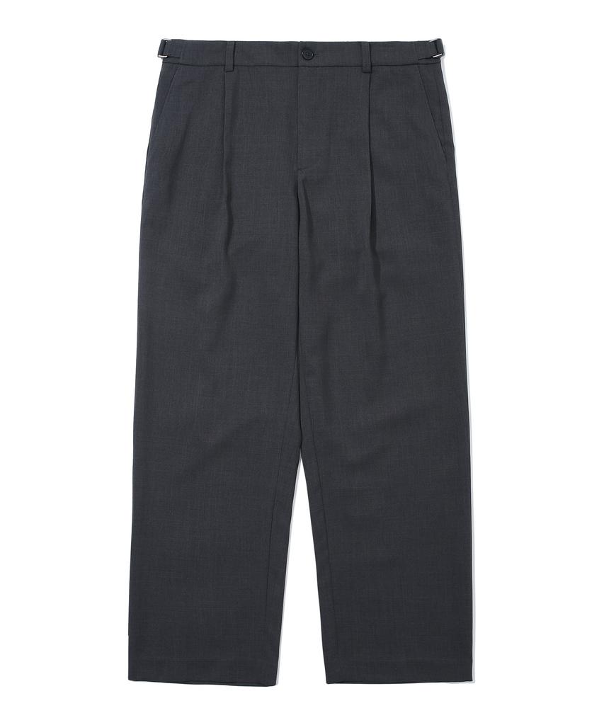 COVERNAT One-Pleat Semi-Wide Slacks Charcoal