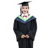 Bachelor Uniform with Hat V Neck Knee Length Long Sleeve Hidden Button Liberal Arts Student Graduation Robe Graduation Party Clothes