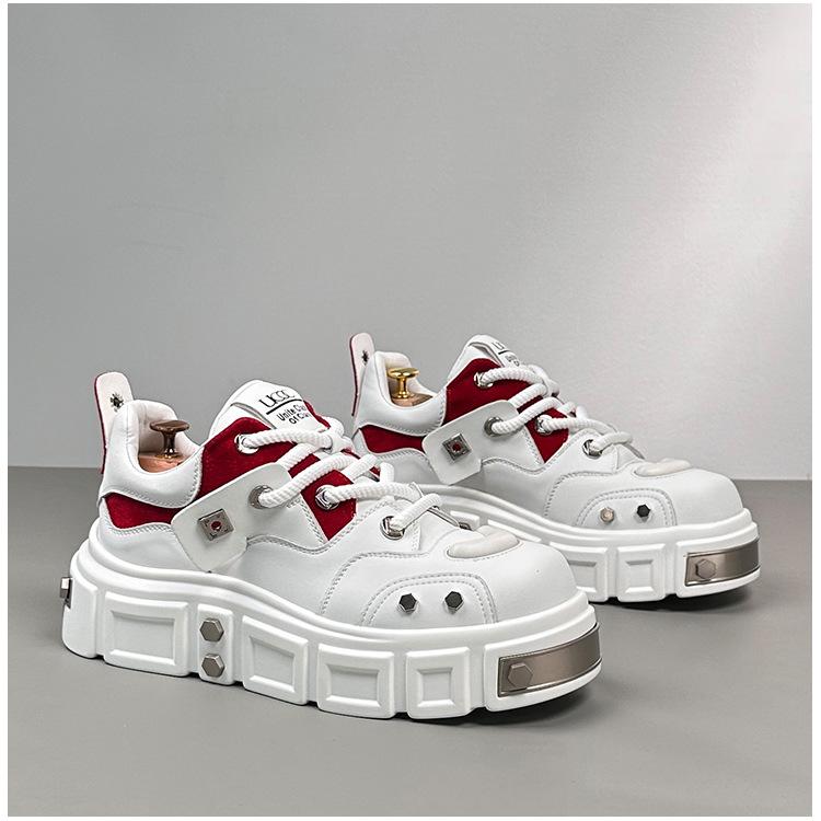 Fashion Shoes for Men Trendy Big Head Thick Sole Derby Shoes Fad Rivets Versatile Casual Shoe Punk Skateboard Men Shoe Zapatillas Hombre