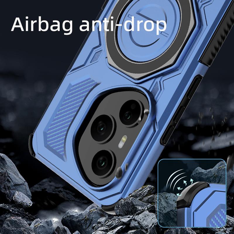 KEYSION Противоударный магнитный чехол для HONOR 400 Pro 5G с откидной металлической подставкой-кольцом для телефона, задняя крышка для Huawei Honor 400 5G