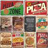 Pizza Sign Retro Tin Plate Painting Vintage Metal Picture Wall Decoration For Pizzeria Restaurant Dining Room