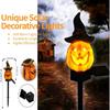 Halloween Pumpkin Candle Pathway Solar Lights Crow Yard Stake Lamp for Garden Yard Lawn Pathway Home Party Decoration Waterproof