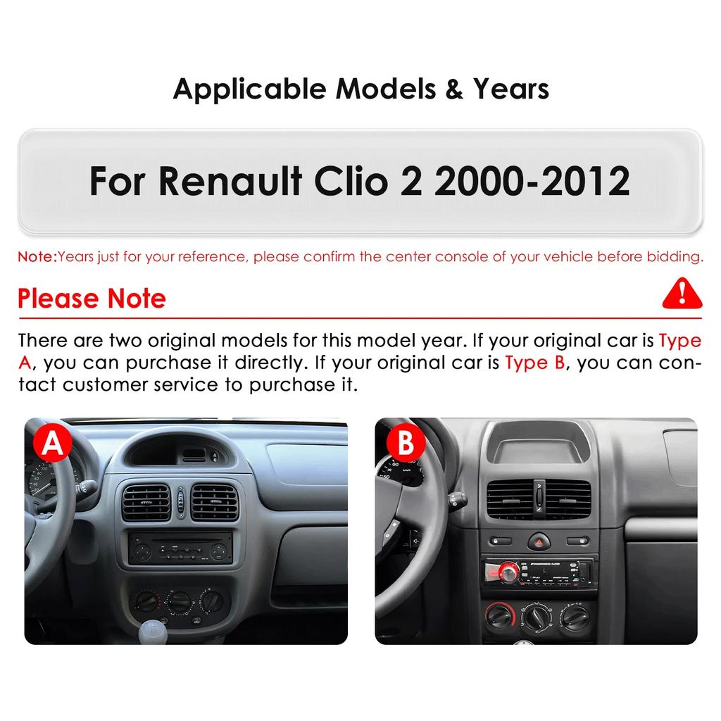 OSSURET Автомобильные интеллектуальные системы Carplay Android Car Radio для Renault Clio 2 2000-2012 Мультимедийный видеоплеер WIFI Интеллектуальный экран Авторадио RDS