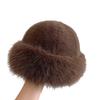 Японская новая зимняя шапка для женщин Осенью и зимой Утепленная Искусственный мех Шапка-рыбак Теплая Однотонная Универсальная Монгольская шапка