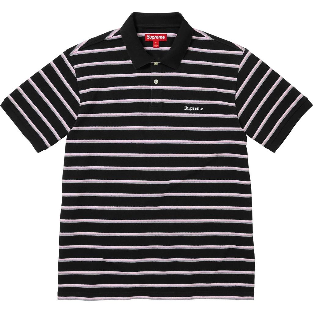 Supreme Washed Stripe Polo Black