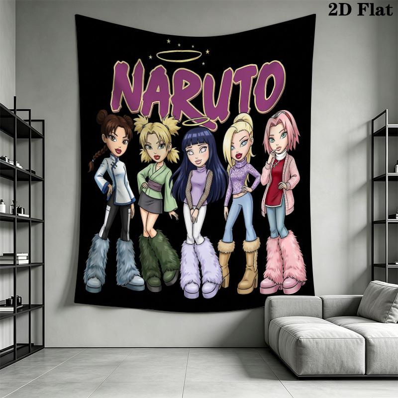 Naruto Generations Wall Tapestry Aesthetic Wall Hanging Printed Fabric Blanket Decorative Tapestries For Bedroom Living Room Home Decor