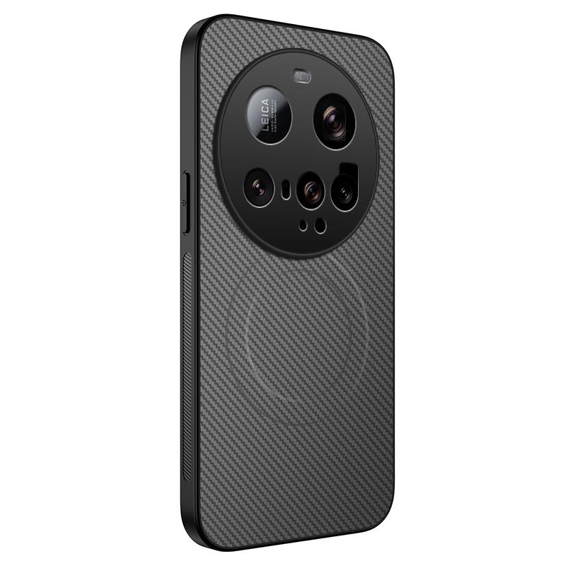 Чехол для Xiaomi 15 Ultra, совместимый с MagSafe, WANLONFENG Серия TQ, Текстура углеродного волокна, ПК ТПУ, Чехол для телефона