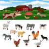 Educational Farm Animal Toy Set For Kids, 12 Miniature Figures Included